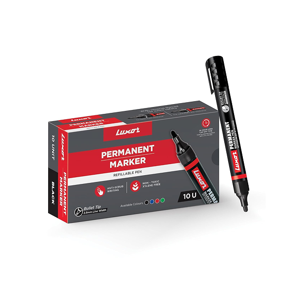 Luxor Refillable  Permanent Marker Pen Black