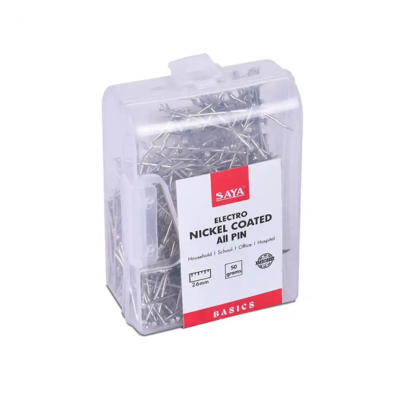 Silver All Pins Pack of 200 with Plastic Storage Box