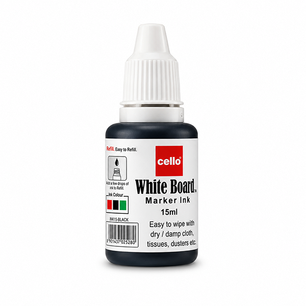 Cello White Board Marker Ink Refill Bottle 15 ml Black